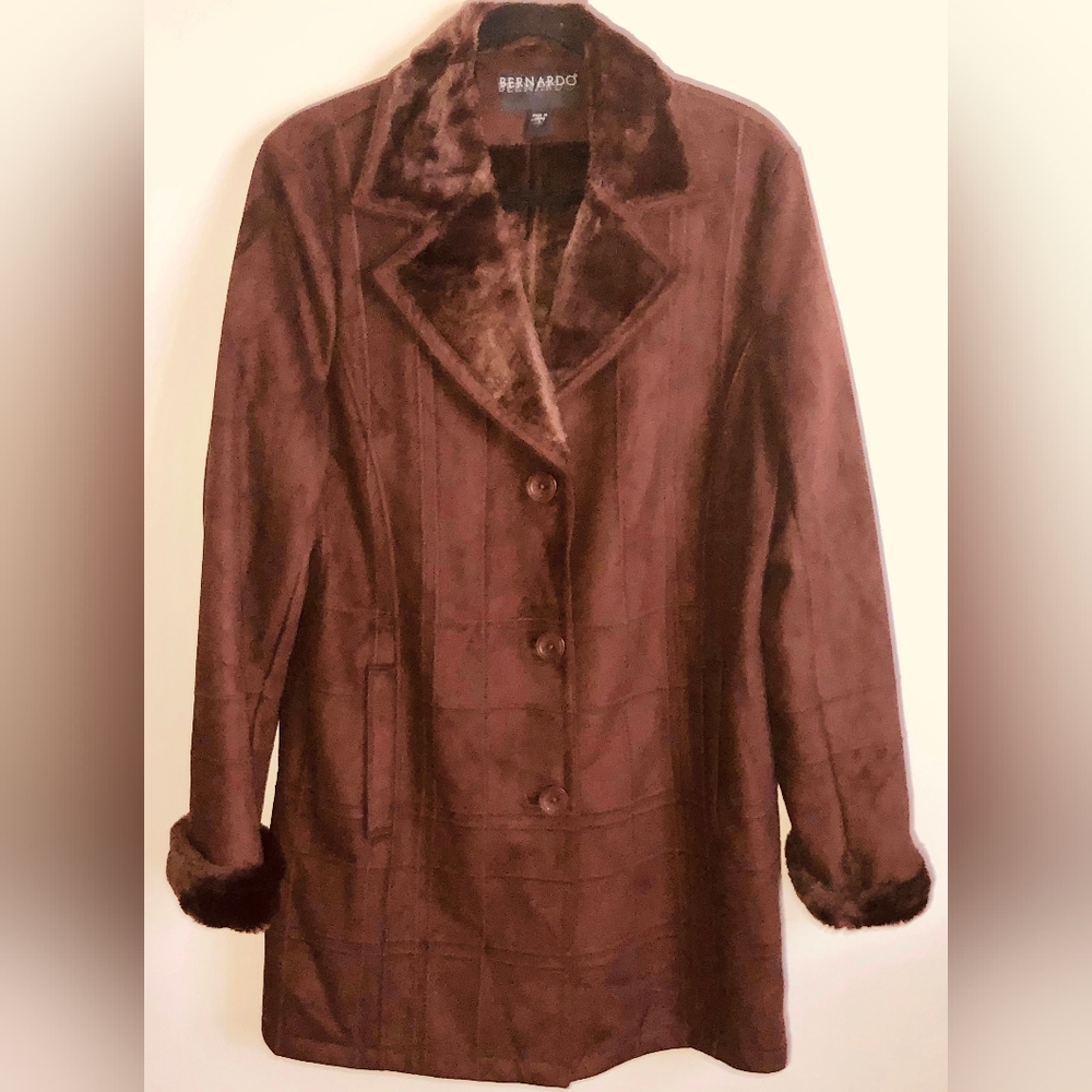 NWOT - Womens Bernardo Faux Fur Coat - Large - Picture 2 of 9